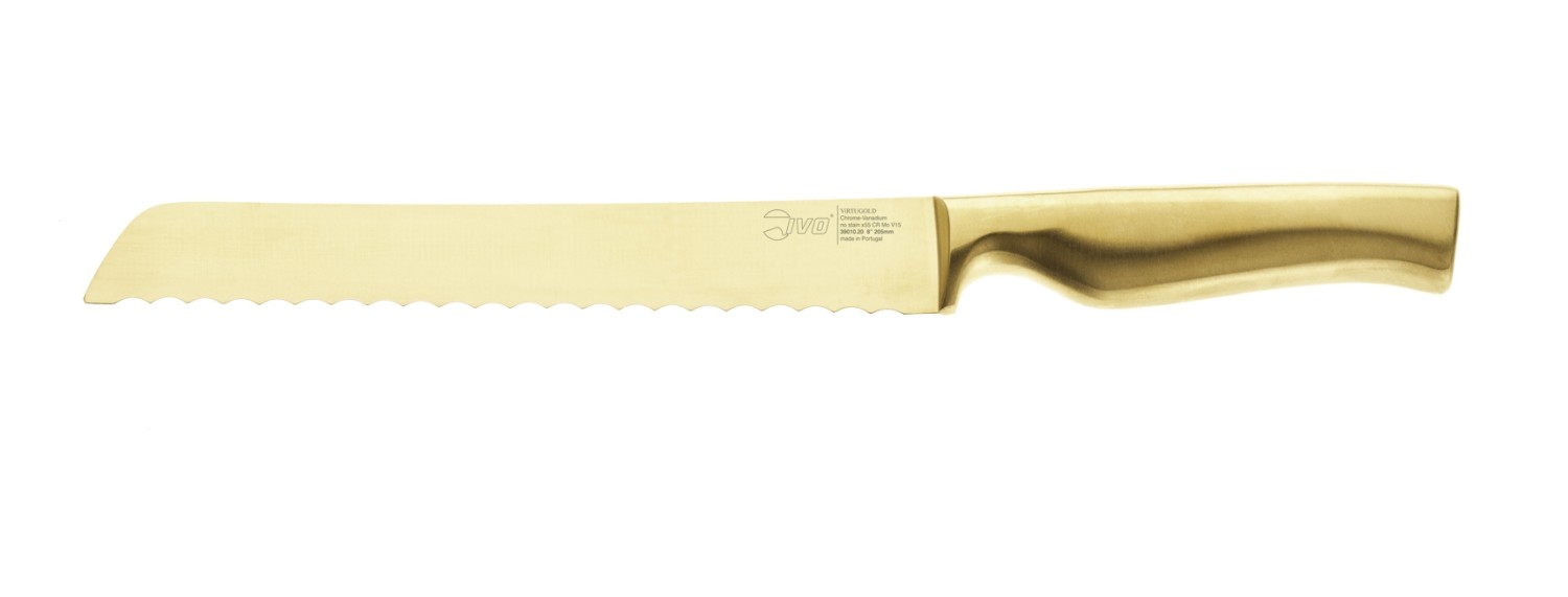 IVO Zúbkovaný nôž na pečivo a chlieb IVO ViRTU GOLD 20 cm 39010.20