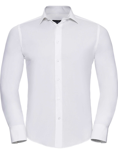RUSSELL COLECTION Pánska čašnícka košeľa Russel dlhý rukáv -slim fit - 4 farby Hnedá,XL