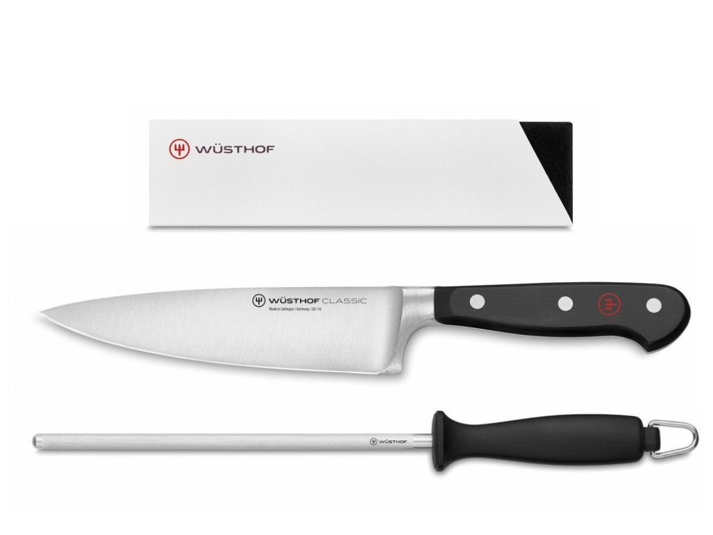 E-shop Wüsthof súprava kuchárskeho noža Classic, ocieľky a ochrany ostria