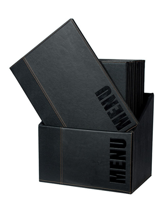 SECURIT Box s jedálnymi lístkami TRENDY, čierna (20 ks)