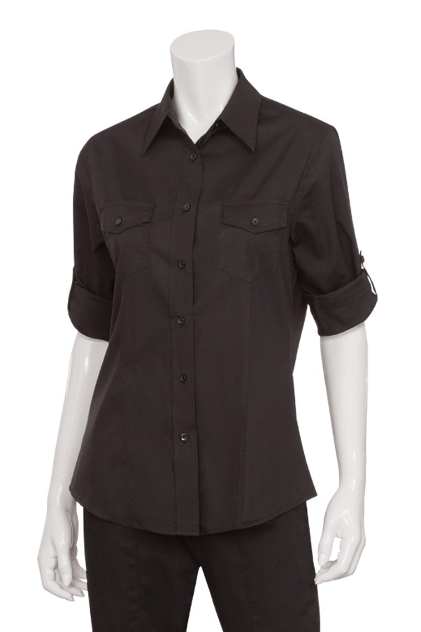 E-shop CHEF WORKS Dámska čašnícka košeľa Chef Works - 2 farby Čierna,L