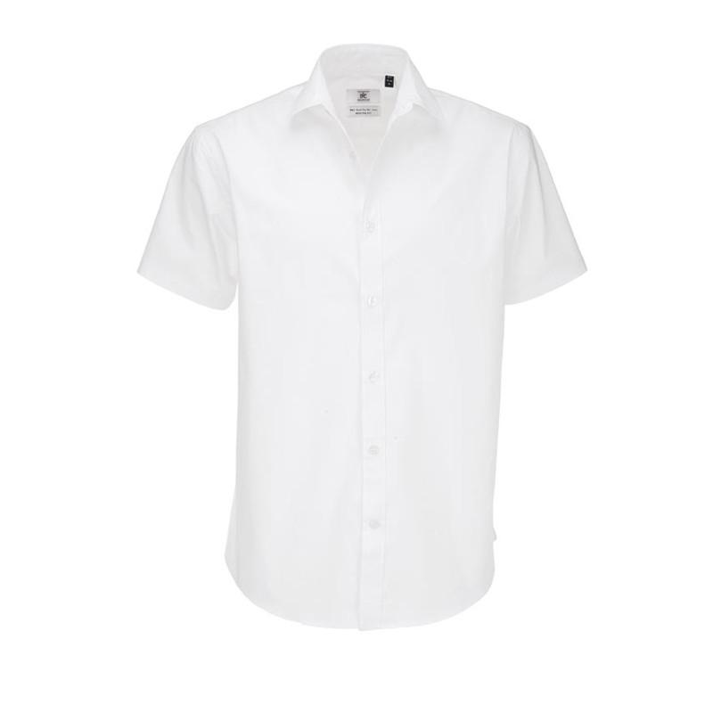 E-shop B&C Pánska čašnícka košeľa B&C krátky rukáv - biela -POSLEDNÝ KUS Biela,XXXL