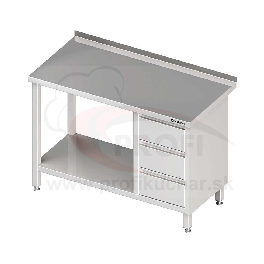 E-shop Pracovný stôl so zásuvkami - s policou 1400x700x850mm