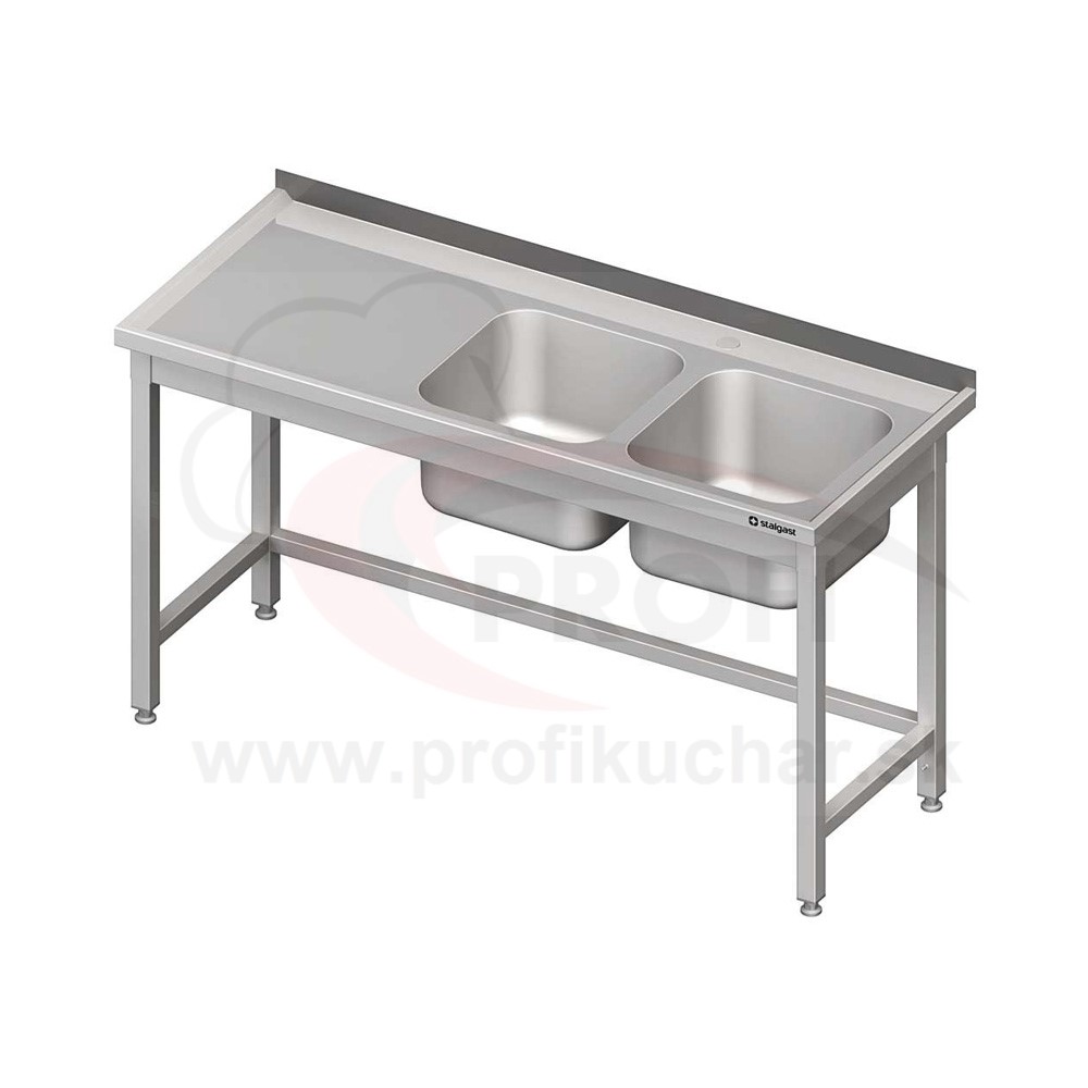 E-shop Umývací stôl s dvojdrezom - bez police 1500x600x850mm