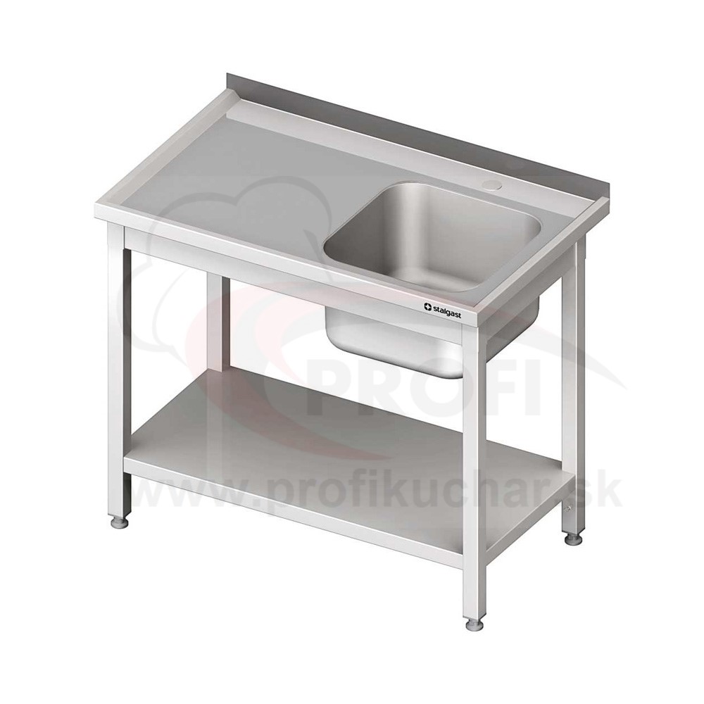 STALGAST Umývací stôl s drezom - s policou 1100x600x850mm