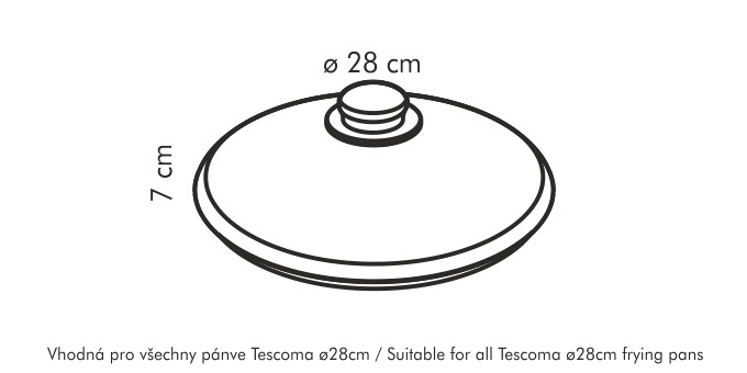 Tescoma sklenená pokrievka UNICOVER ø 28 cm