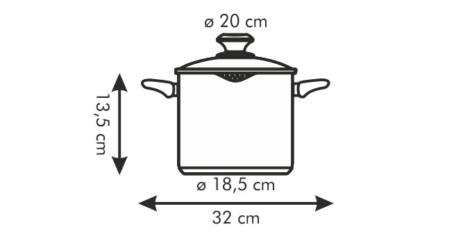 Obrázok TESCOMA Hrniec PRESTO s lievikom a pokrievkou 20cm, 3.5l (8595028430882)