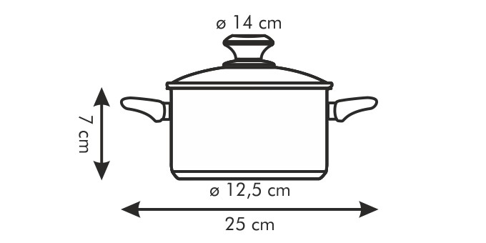 Obrázok Kastról PRESTO s pokrievkou ø14 cm, 1,0 l