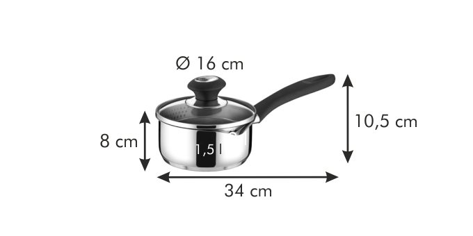 Obrázok Rajnica PRESTO s lievikom a pokrievkou ø 16 cm, 1,25 l