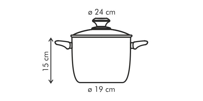 Obrázok Hrniec PRESTO s pokrievkou ø 24 cm, 6,5 l,antiadhézny povrch