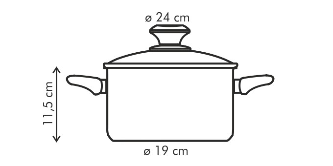 Obrázok Kastról PRESTO s pokrievkou ø 24 cm, 4,5 l,antiadhézny povrch