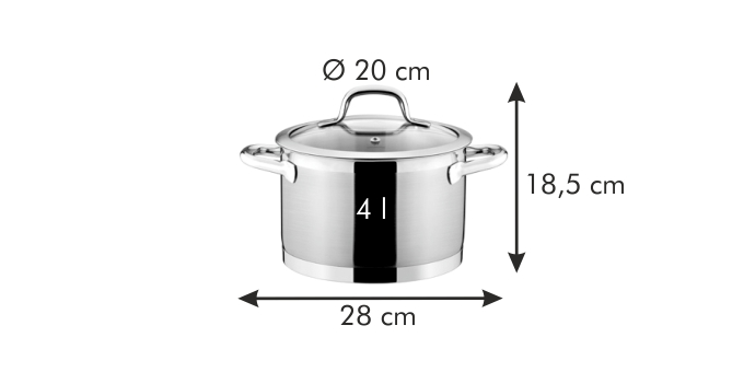 Obrázok TESCOMA Hrniec PRESIDENT s pokrievkou 20cm, 4.0L (8595028477337)