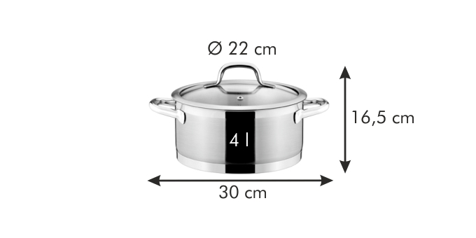 Obrázok Kastról PRESIDENT s pokrievkou ø 22 cm, 4.0 l