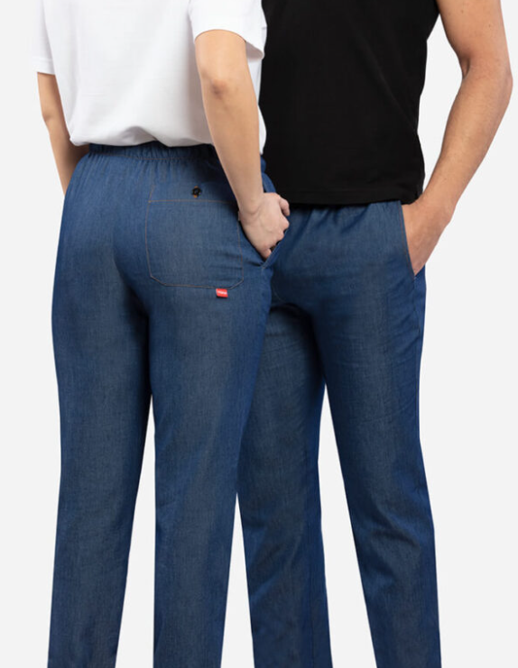 Kuchárske nohavice TOMA jeans_na postave